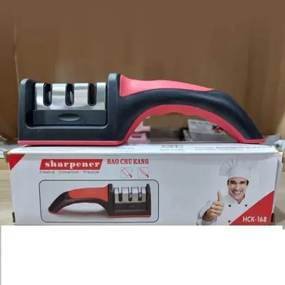 Rs-168 Knife Sharpeners for Kitchen Knives, Stainless Steel, 4 in 1 Ergonomic Knife Sharpening Kit