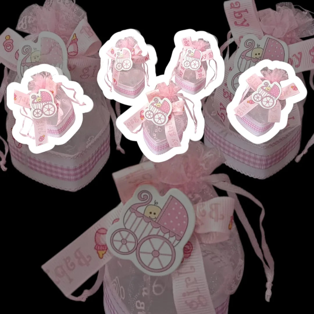 20049 {12 Pcs} Pink Baby Shower Favor Candy Gift Set |