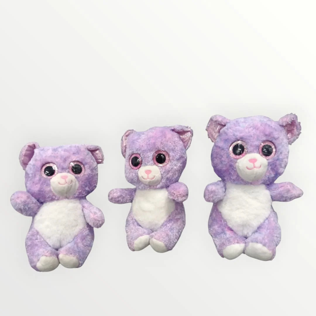 10638 Cute Teddy Glitter Eyes Soft Stuffed Plush Toy for Kids Boys & Girls Birthday Gift (Size: 20 cm Color: Purple)