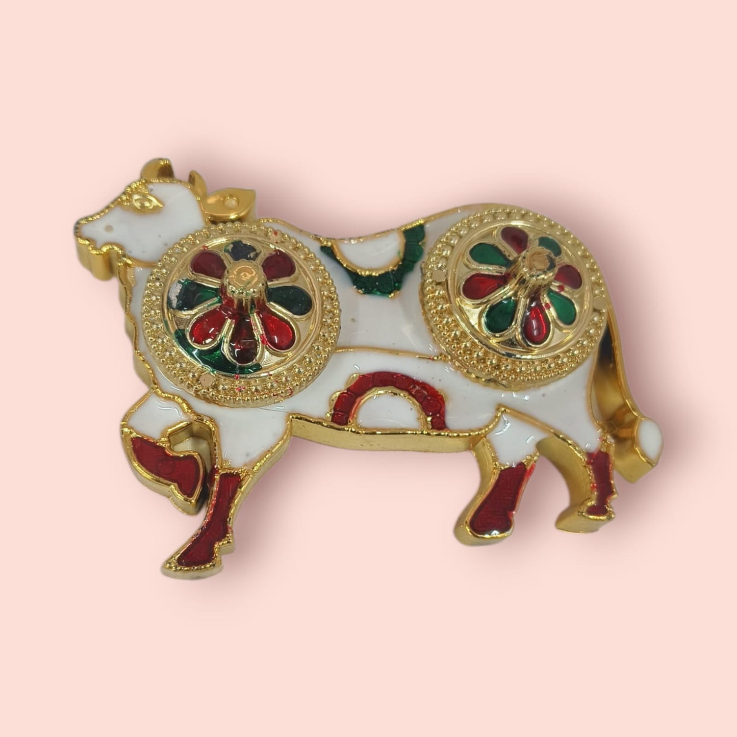 11360 Haldi Kumkum White Cow Holder for Festival items
