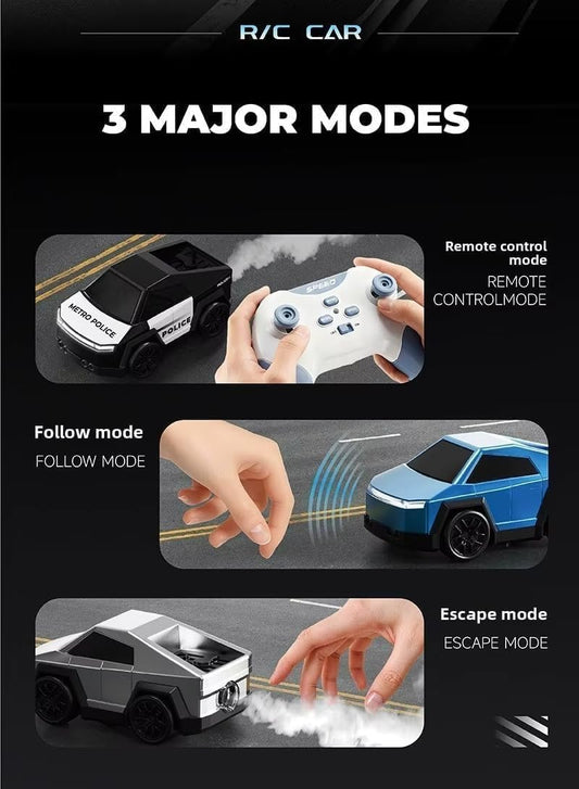 20873 Mini Police Drift Car for Kids with Spray Mist Effect, LED Lights, Music & 360° Drift Stunt Car Toy Rechargeable Mini Police Vehicle for Boys Girls