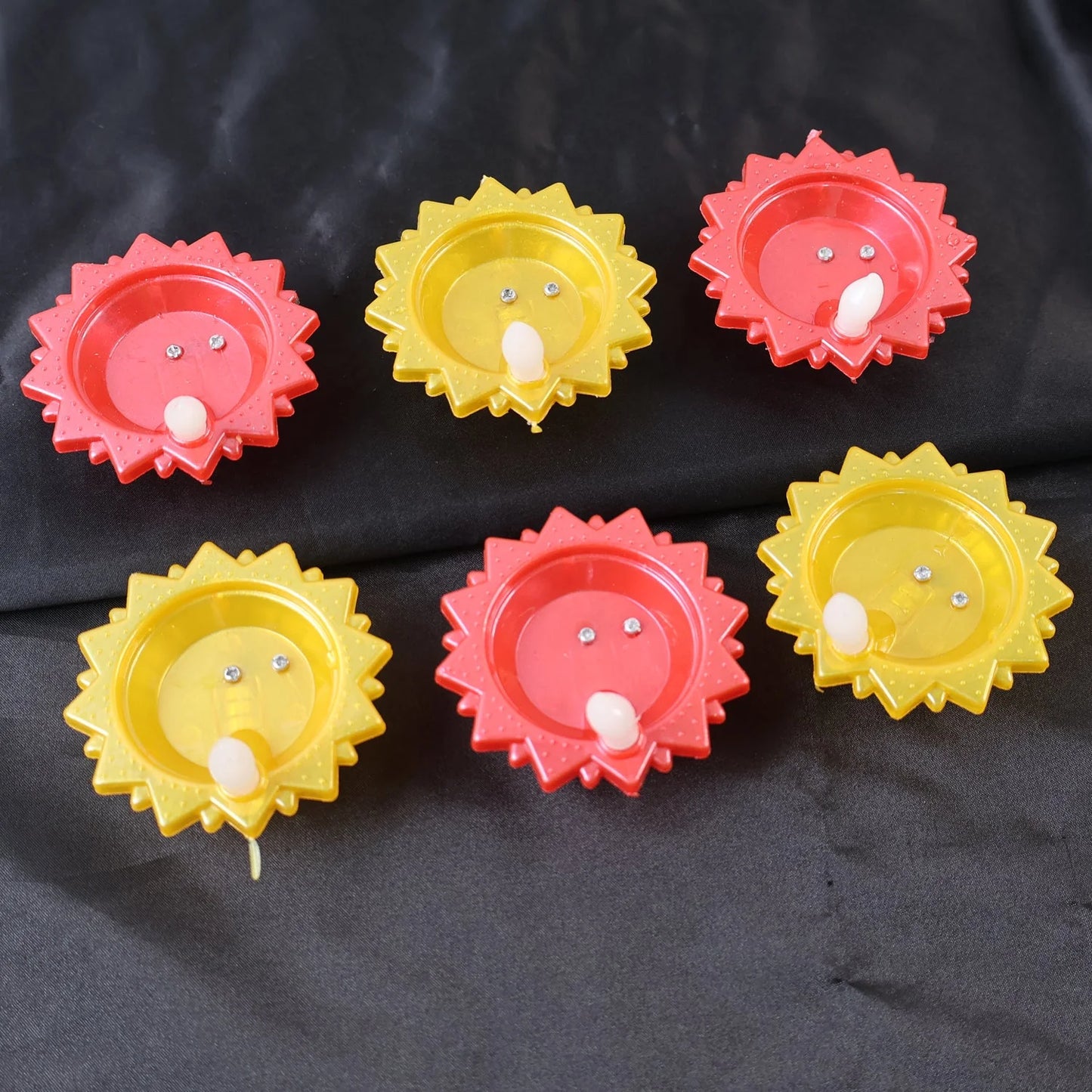 20309 {1 Pack 6 Pcs} Water Sensor Led Diyas Candle with Water Sensing Technology E-Diya for Home Decor Festivals Decoration