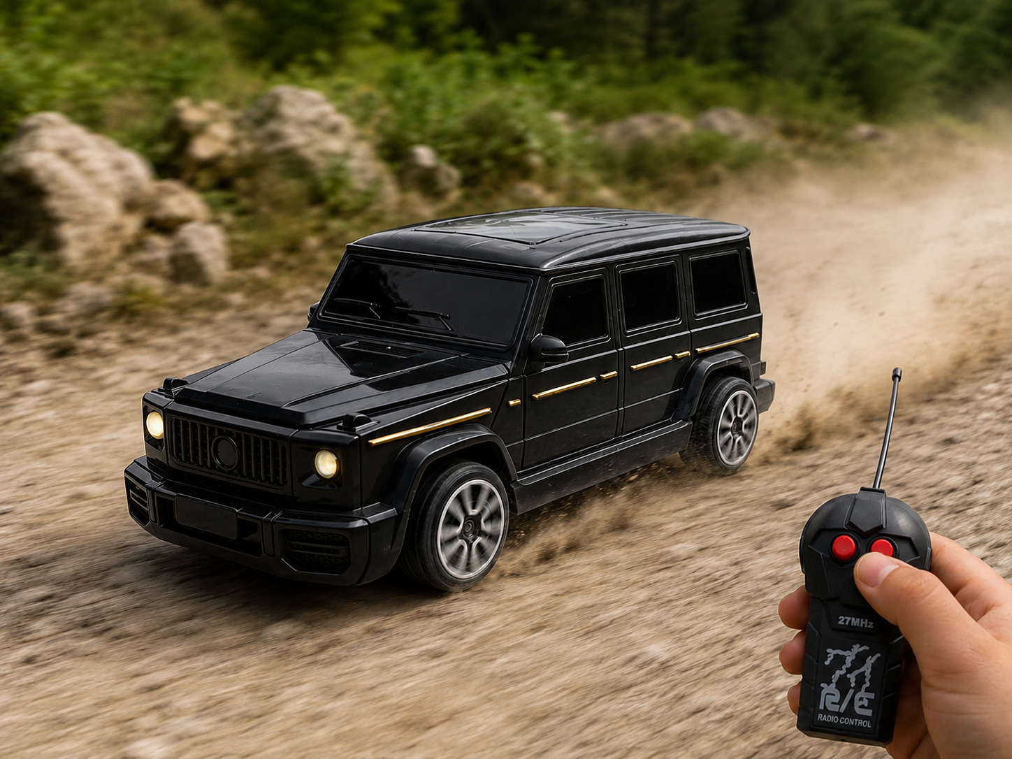 27-B16 Scale Remote Control SUV Model Car | High Speed RC Off-Road Jeep Toy | 4 Channel Remote Control Car for Kids | Black/White