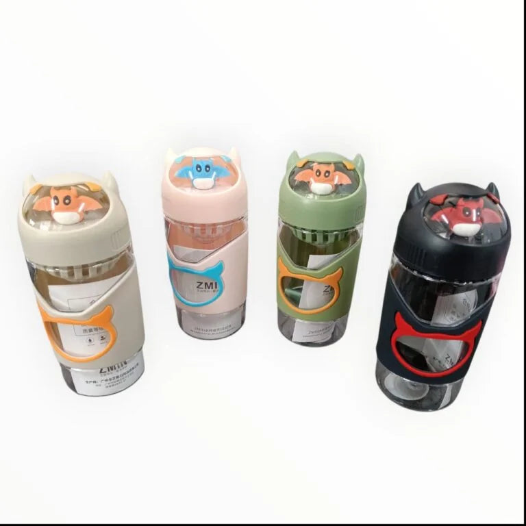 GB 4806 Multi Design Cute Mix Cartoon Sipper school Bottle for Kids 450 ml Water Bottle