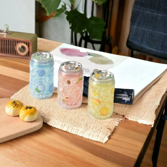 9074 Cute design Double Layer Bottle with Inside Sequence Glitter 240 ml