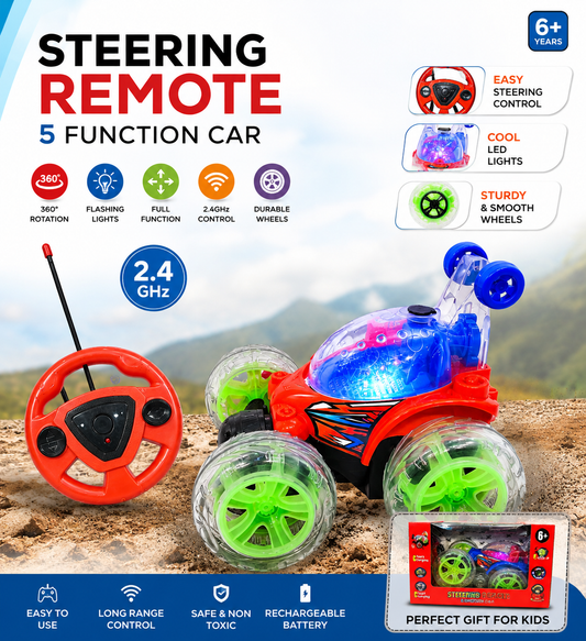 9802M  360° Stunt Remote Control Car for Kids | Double-Sided Flip RC Car with LED Lights & Music | High-Speed Racing Toy for Boys & Girls