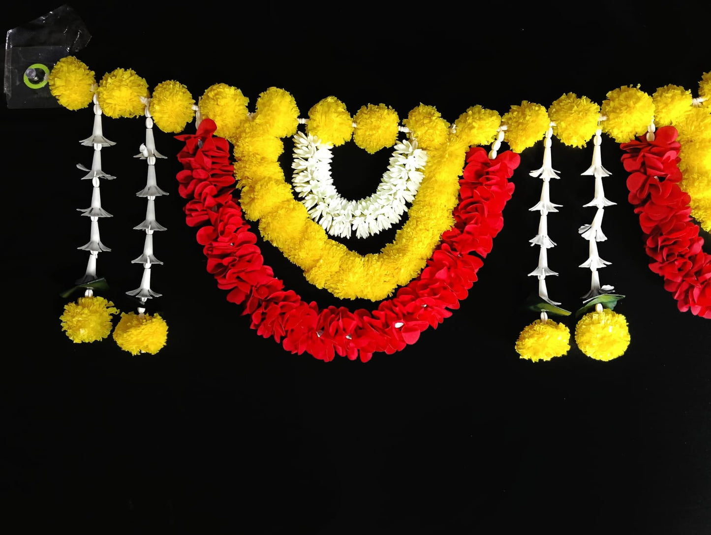 11150 Toran for Main Door Latest Home Decoration Entrance Hanging Handmade Bandarwal Atificial Marigold Flower Garlands {3 Feet}