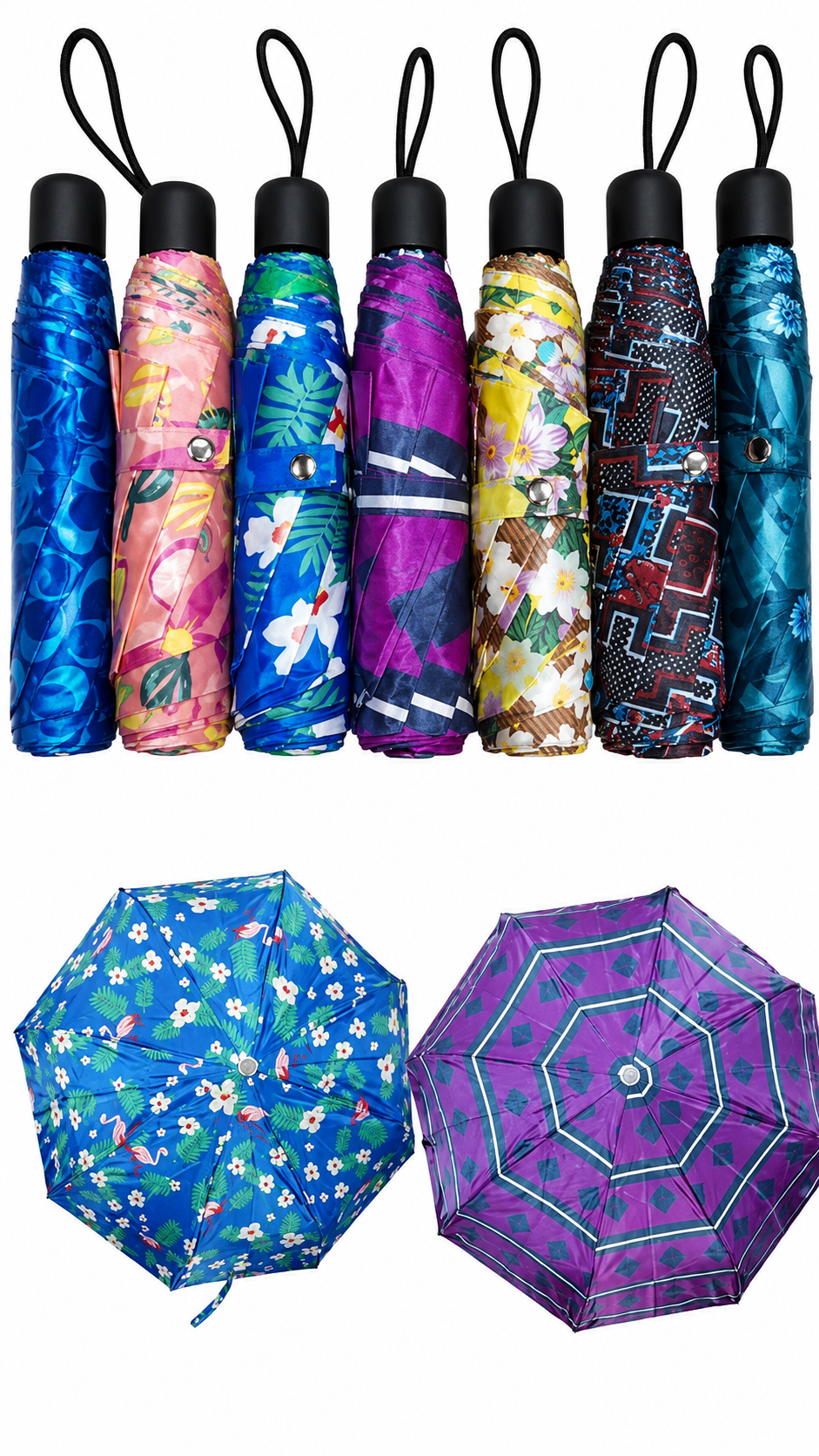 20719 Premium Compact Windproof 3 Fold Umbrella {Random Design}