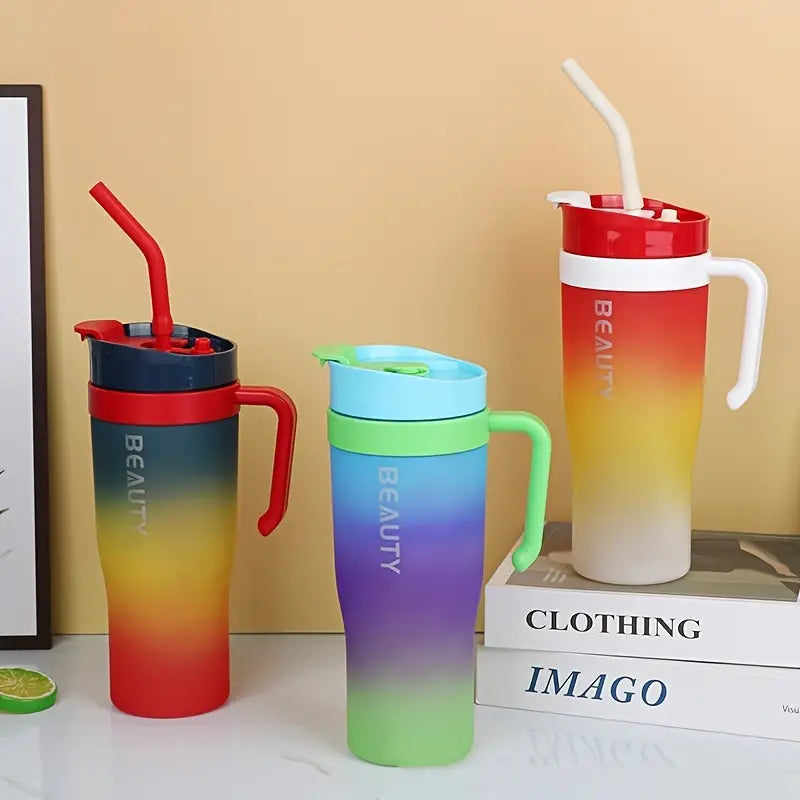 20188 Water Bottle Set Of 3 Pcs Time Marker With Straw, Unbreakable Leakproof Bpa Free Non-Toxic Sipper Bottle For Office, Sports, Gym, School {Random Color}