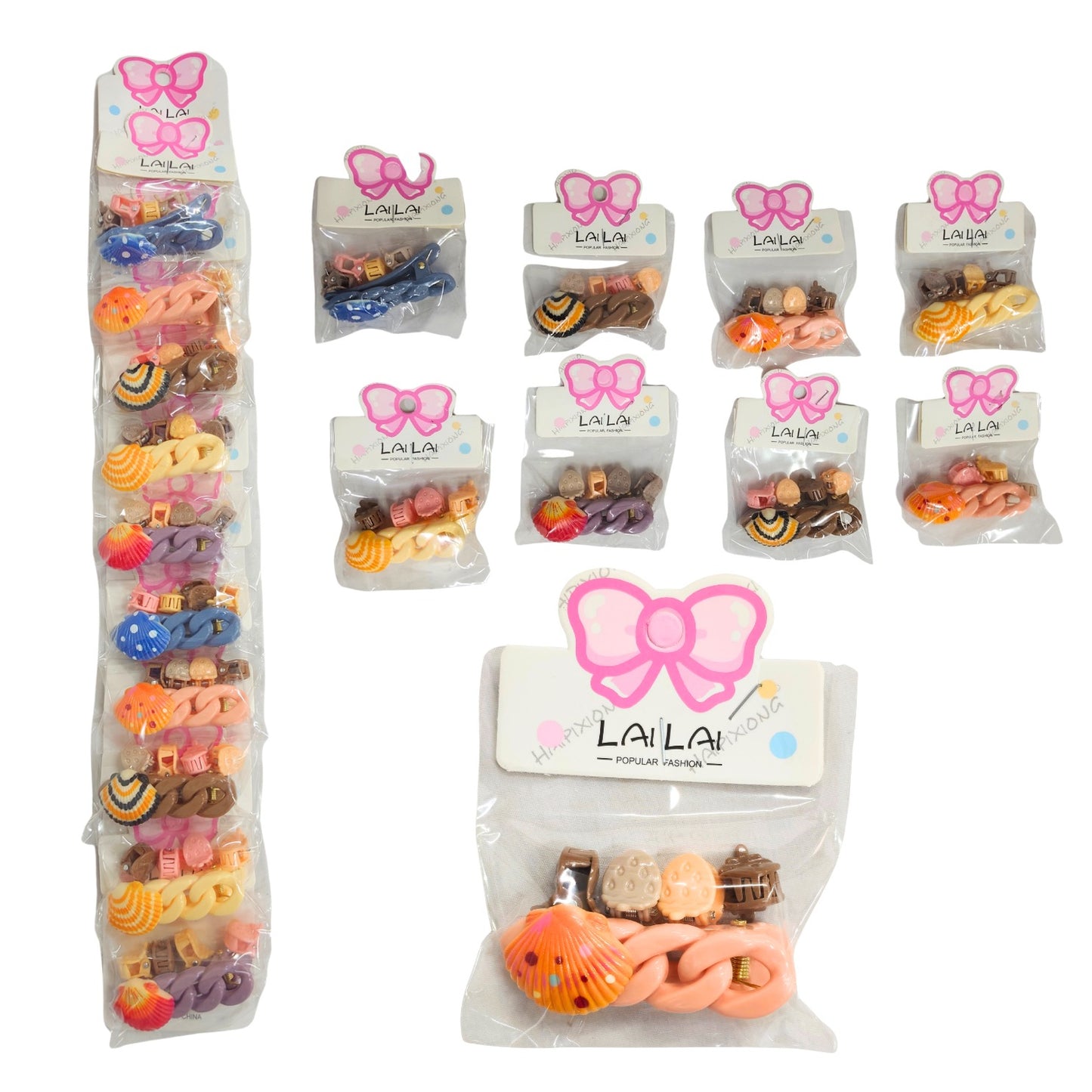 20616 {Pack of 10} 1 Clip with Clutcher Random Color  Accessories for Girls Women Gift