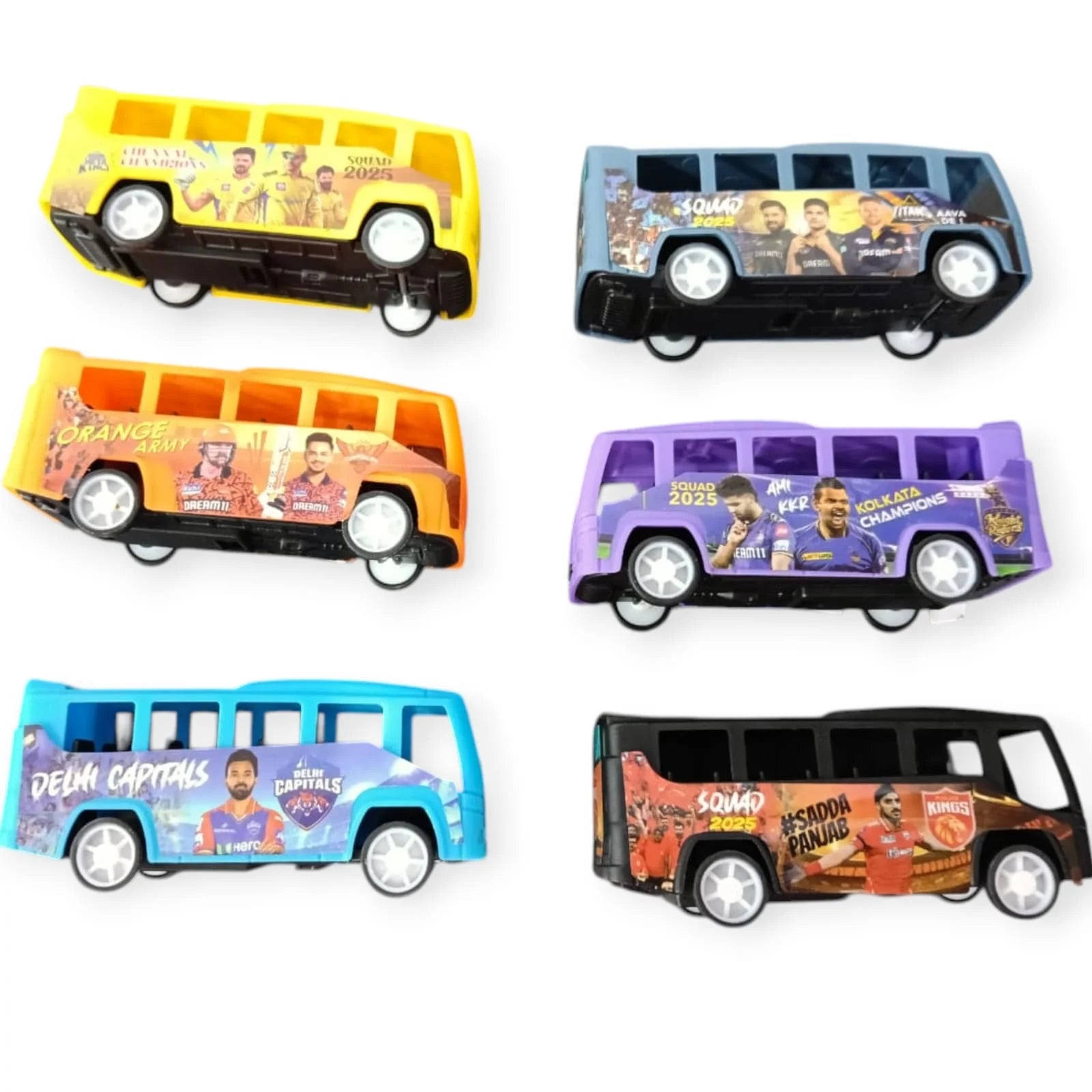 ZY-630 {Set of 6} Bus Toys for Kids Plastic Toys