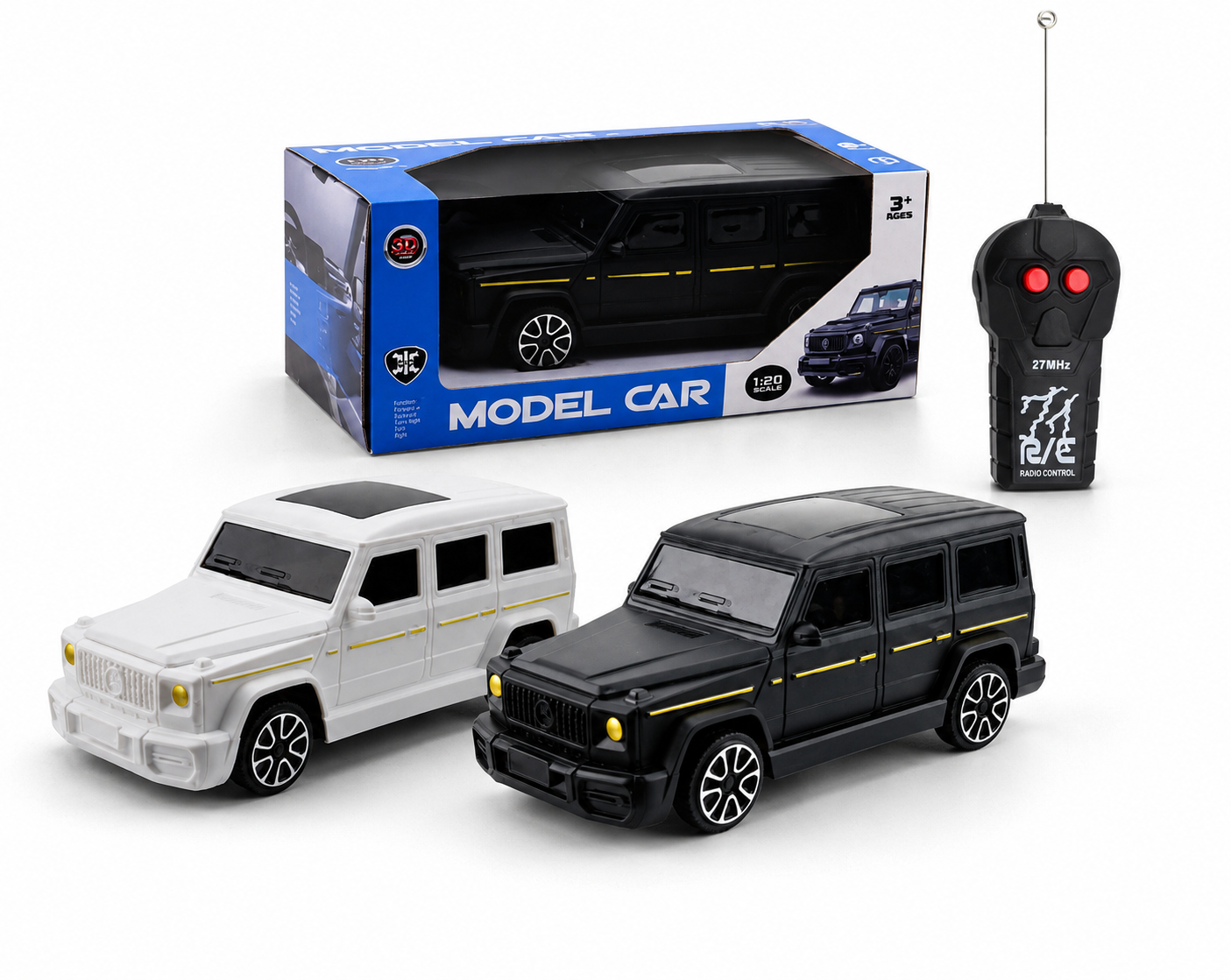 27-B16 Scale Remote Control SUV Model Car | High Speed RC Off-Road Jeep Toy | 4 Channel Remote Control Car for Kids | Black/White