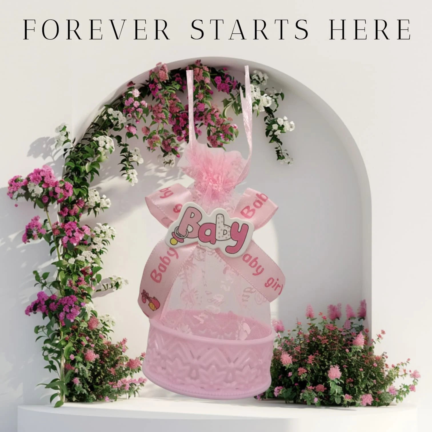 20048 Round Shapes Baby Shower Candy Bags Candy Wedding Favors Bags Pink Colour