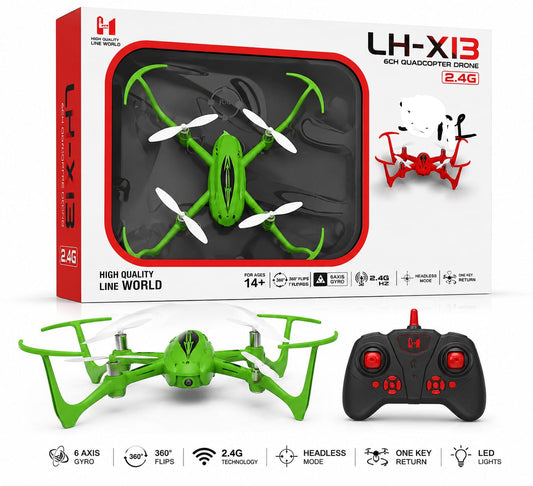 LH-X13 Drone Quadcopter 6-ch 2.4ghz Remote Control with 6 Axis Gyro
