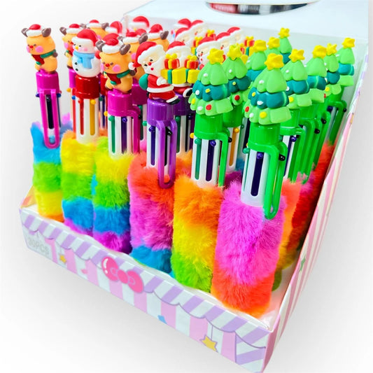 3121 Santa 6-in-1 Fur pen for Girls/Return Gift for Kids/Birthday Return Gift