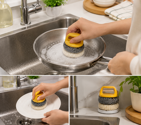 1806 Replaceable Head Kitchen Cleaning Brush PP Material for Dishes Pots Pans Sinks Cleaning {Multicolor}