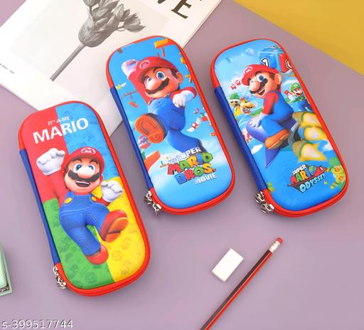 20744 3D Super Hero Pen Pencil Case 1Pc with Large Capacity,Trendy Geometry Pencils Box for Kids {Random Design}