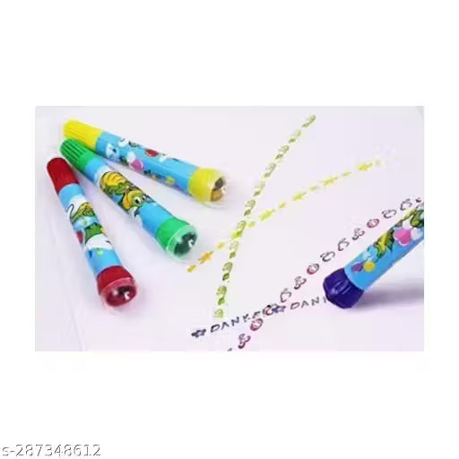 886-6  -2 in 1 Roller Stamp Marker Pen For Kid s 6Color Roller Stamper Marker Pen for kids-Best Return gift for Boys & Girls| Kids Stationery