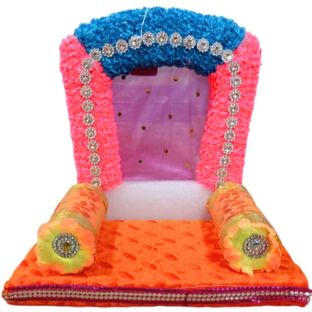 1998 Multicolor Beautiful Eco-Friendly Ganpati Makhars For Decoration 30 by 30cm ( Random Designs )