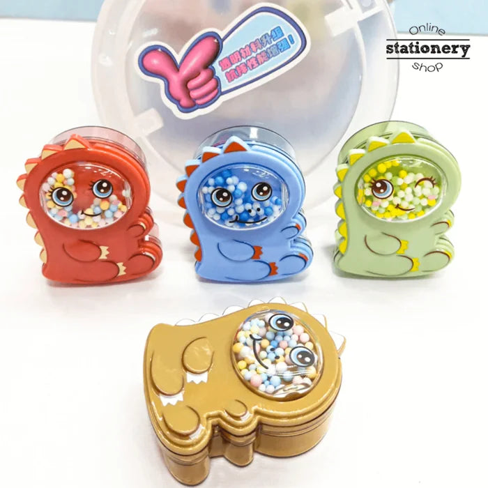 10976 Newest Imported Double Hole Dinasour Look Pencil Sharpener School Stationary for Kids {Random Color}