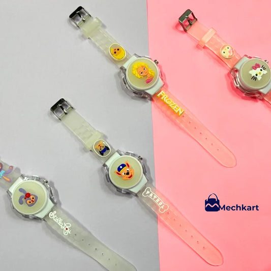 9087 Cute Cartoon Character With Radium Strap Watch