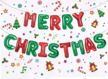 7059 Merry Christmas foil Balloon [Red-Green]