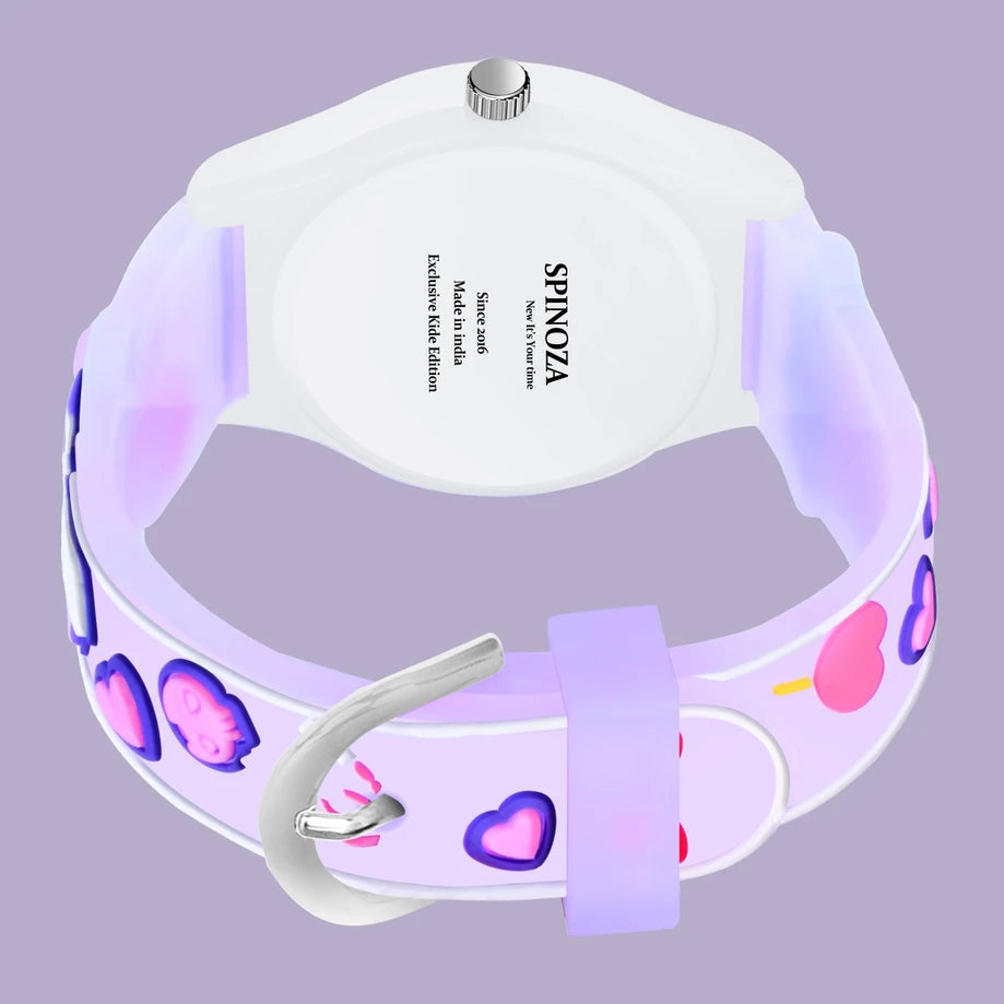 20370 Watch Cute 3D Waterproof Quartz Silicone Strap Cartoon Children's Kuromi Melody Cinnamoroll Watches Student Gift {Random Color}