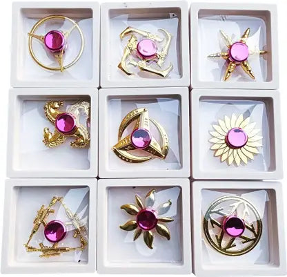 10373 {1 Pcs} Random Design Gold Finger Hand Spinner Fidget Spinner Toys for Kids (Gold}