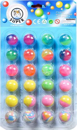 10675 Crazy Bouncing Balls, 24 Bouncing Balls in Card for Kids, Colorful Crazy Balls for Kids