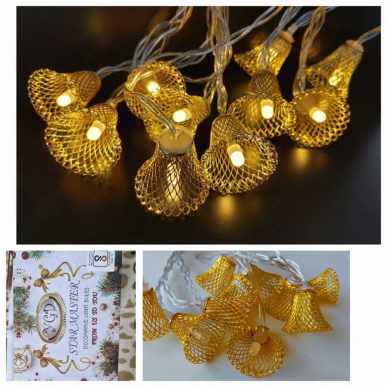 21108 Metal Bell in String Light {Golden }