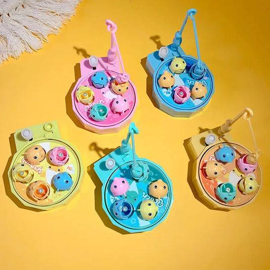 20750 Cartoon Dolphin Fishing Plate Keychain - Creative Fishing Game Pendant Keyring Accessory - Gift for Couples and Kids {Random Color}