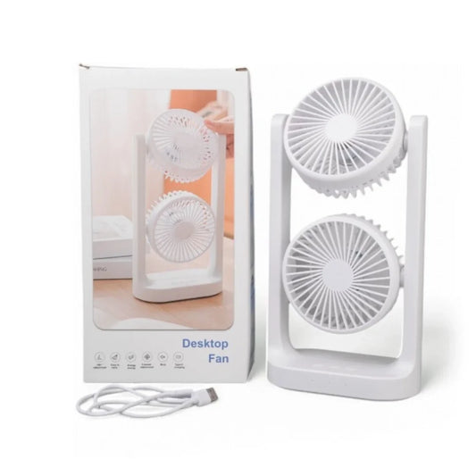 20177 360 Degree Rotation Illuminated Dual Desktop Fan with 3 Speeds
