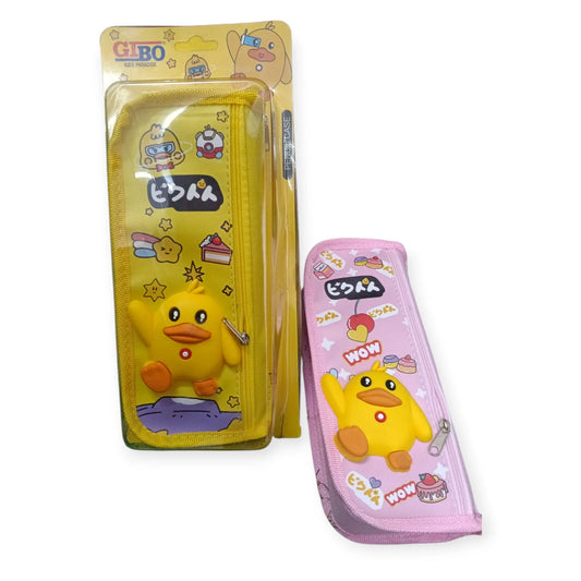 20057 3D Duck Pencil Pouch for Boys and Girls Pencil Case School Stationery 2 Zipper {Random Design}