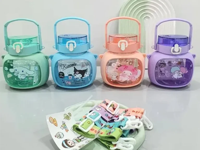 20023 Super Cute Kids Water Bottle with Strap | BPA-Free Sipper Bottle 500 ml Water Bottle {Multicolor}