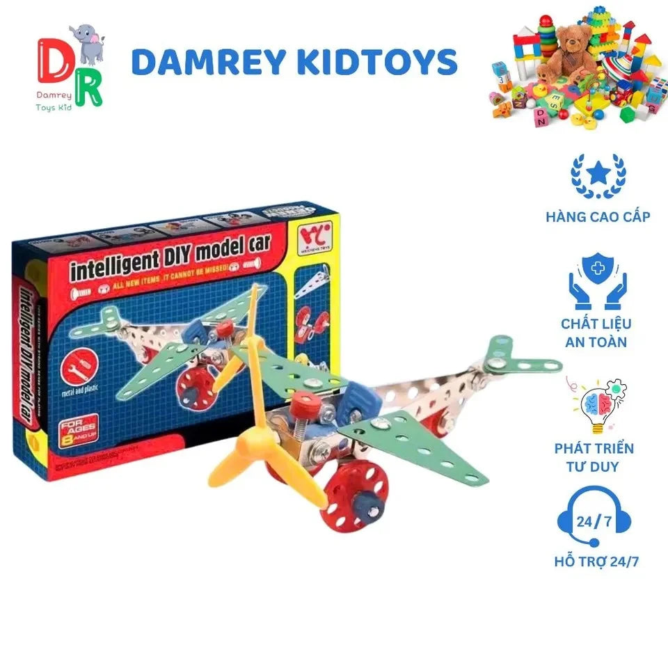 58010B Intelligent Diy Model Car Metal Air Force Puzzle Kits for Kids