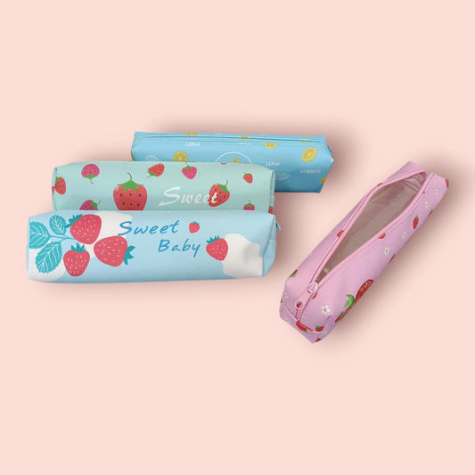 GBT-4177 Fruit Pencil Case Women Funny Pen Pouch Simple Carrying Box for Adult With Smooth Zipper