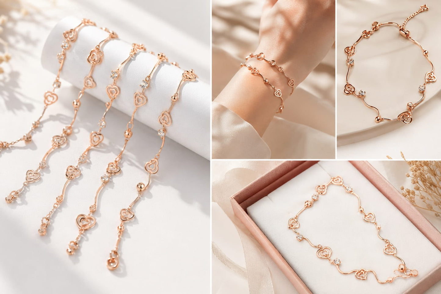 21183 Rose Gold  Necklace heart shaped diamond included