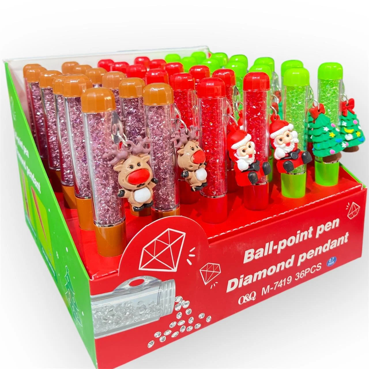 3129 Christmas Crystal Pens For Kids Ball Pen Set – Comfortable Grip for Extra Smooth Writing