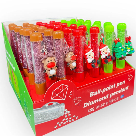 3129 Christmas Crystal Pens For Kids Ball Pen Set – Comfortable Grip for Extra Smooth Writing