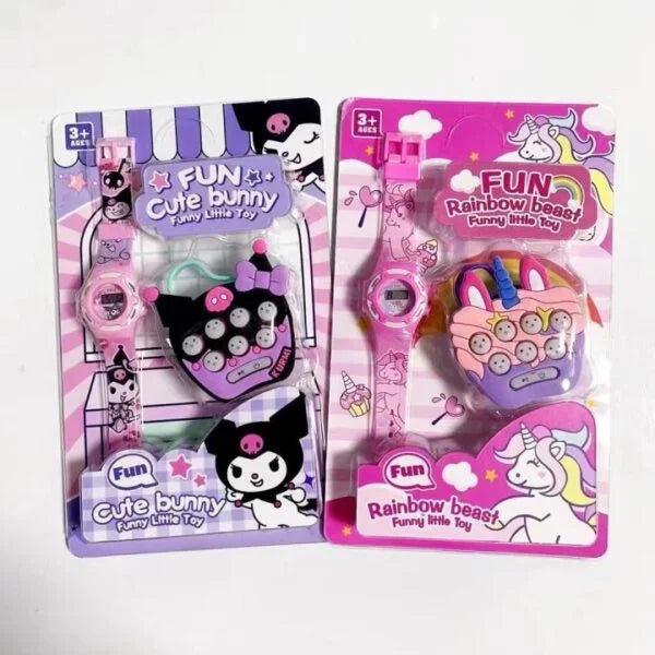 20041 cartoon electronic watch, children’s pocket mini whack-a-mole game machine, little girl toy watch set