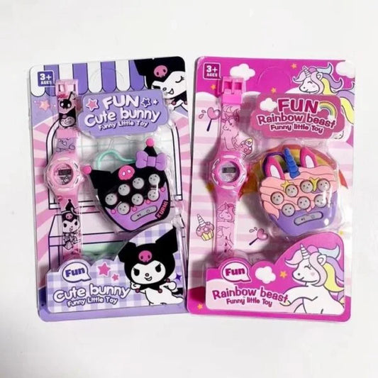 20041 cartoon electronic watch, children’s pocket mini whack-a-mole game machine, little girl toy watch set