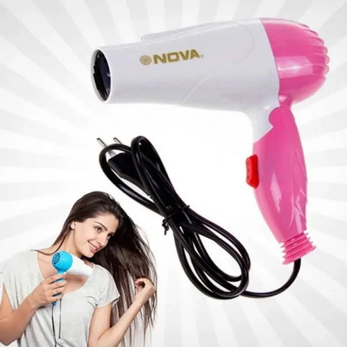 20571  Nova NV-1290 1000 w Foldable hair driyer to make your hair styling for easy portable & storage