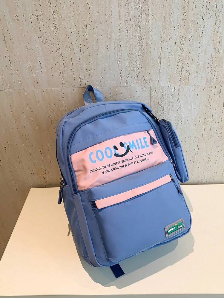 20458 College Bag for Girls & Women | Lightweight Resistant College School Bag | Travel Daypack with Front Pocket & Side Compartments {Random color} 43*27*15 Cm
