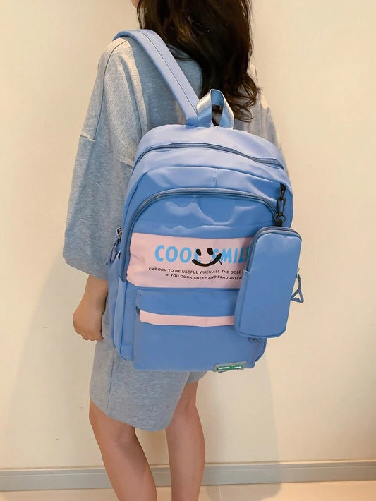 20458 College Bag for Girls & Women | Lightweight Resistant College School Bag | Travel Daypack with Front Pocket & Side Compartments {Random color} 43*27*15 Cm