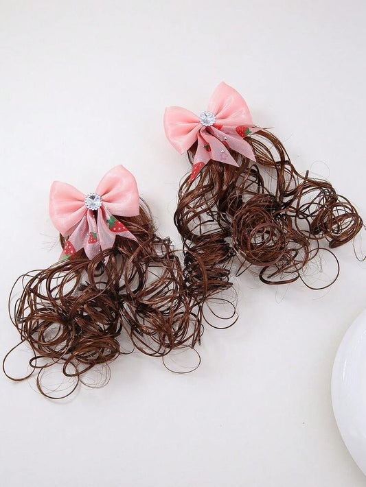 20906 {1 Pair} Hair Extension For Kids Butterfly Cartoon Hair Pin Wing For Girls Kids Hair Accessories (random colours)
