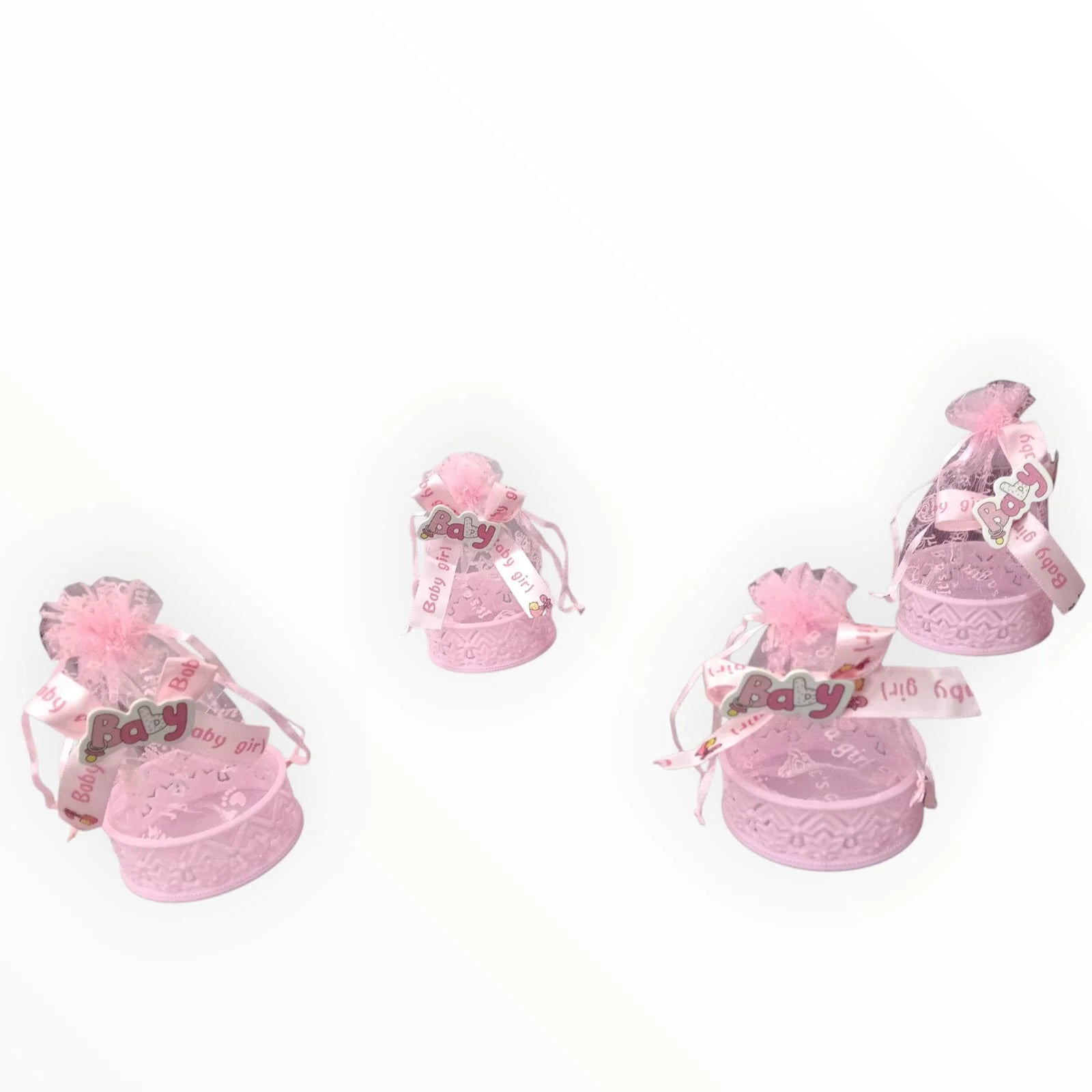 20048 Round Shapes Baby Shower Candy Bags Candy Wedding Favors Bags Pink Colour