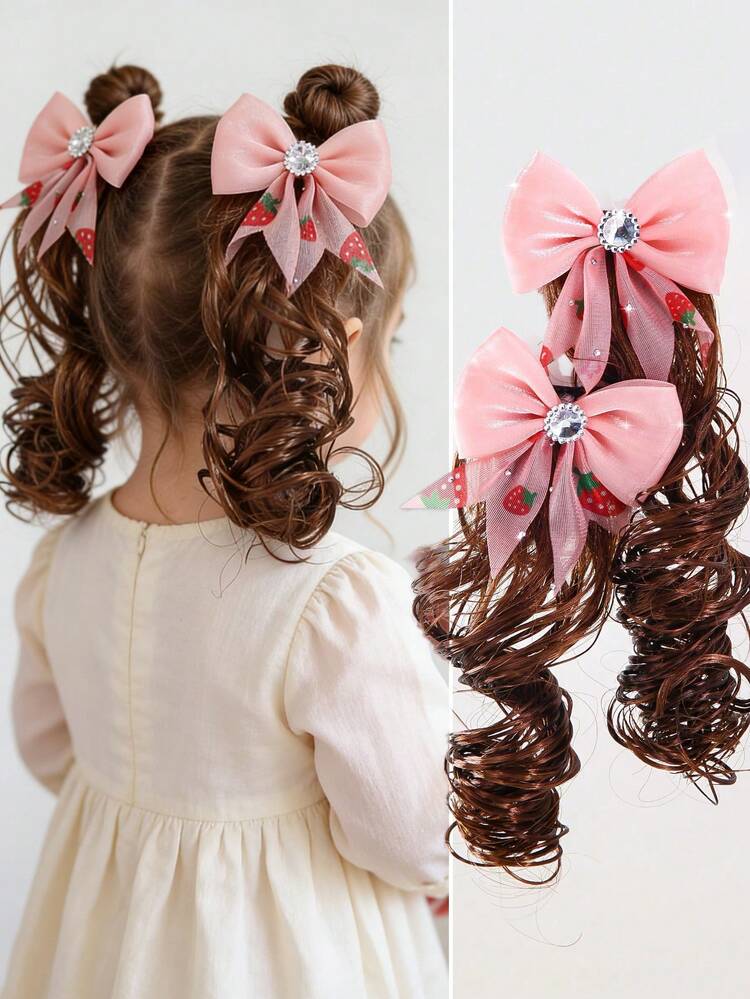 20906 {1 Pair} Hair Extension For Kids Butterfly Cartoon Hair Pin Wing For Girls Kids Hair Accessories (random colours)