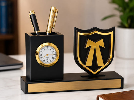 21048 Personalized Advocate Desk Organizer Gift with Clock & Pen HOLDER PERFECT FOR GIFTS