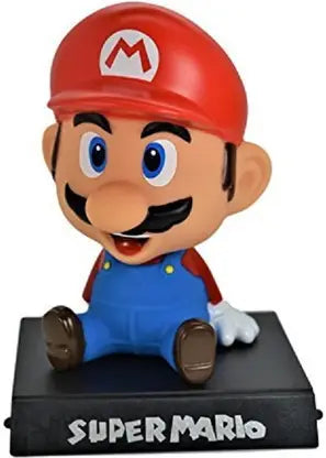 11317 Super Hero Action Figure Limited Edition Bobblehead with Mobile Holder for Car Dashboard, Office Desk & Study Table- (Super Mario)