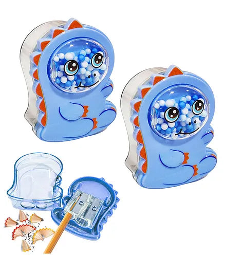 10976 Newest Imported Double Hole Dinasour Look Pencil Sharpener School Stationary for Kids {Random Color}
